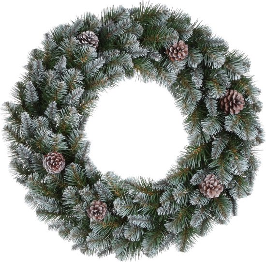 Kerstkrans Empress Green Frosted 45cm - 140 Tips