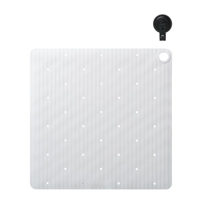 Sealskin Douchemat Antislip Ribb 55x55 cm Wit inclusief Zwarte Haak