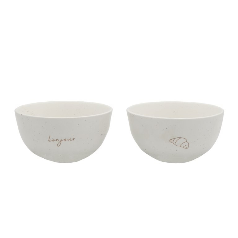 Leeff Bowl Croissant Bonjour set 2 stuks - Keramiek - 7.7x7.7 cm