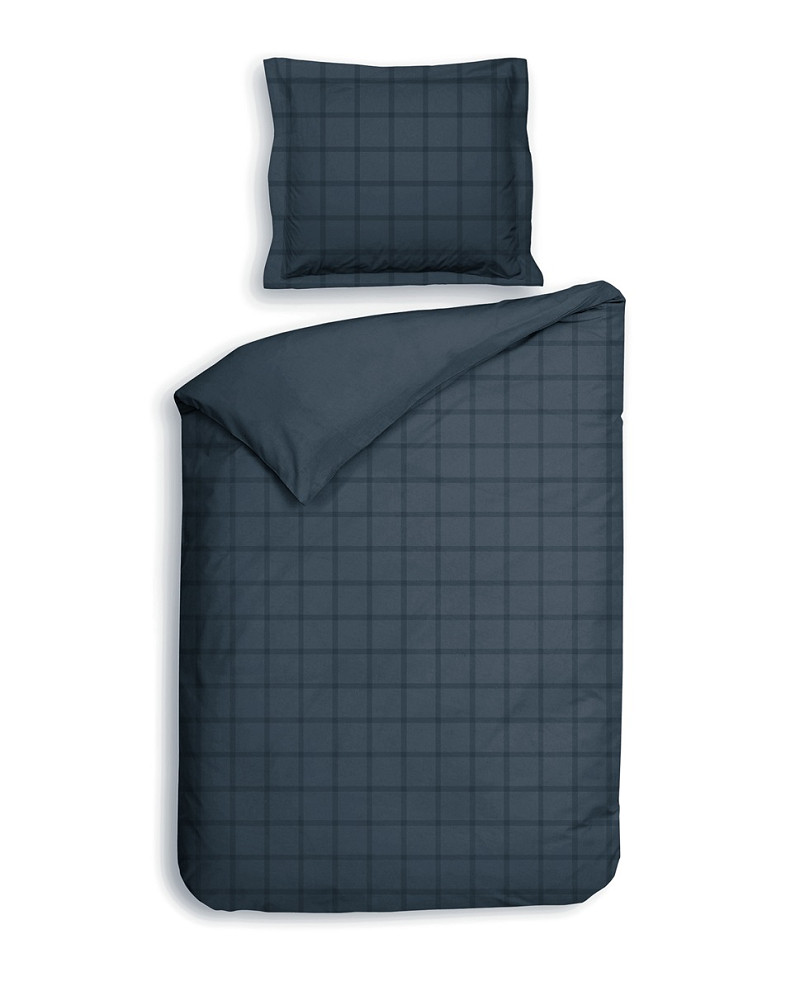 Heckettlane Dekbedovertrekset Diamante 140x220 cm - Satijn - Maritime Blue
