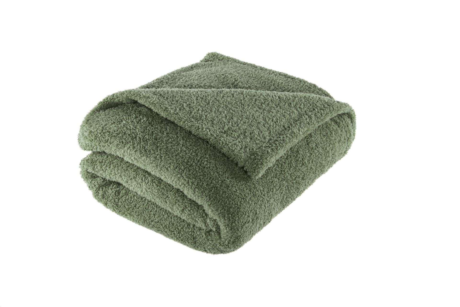 Tiseco Home Studio Plaid Cocoon 200x150 cm Half Fleece Eucalyptus Groen