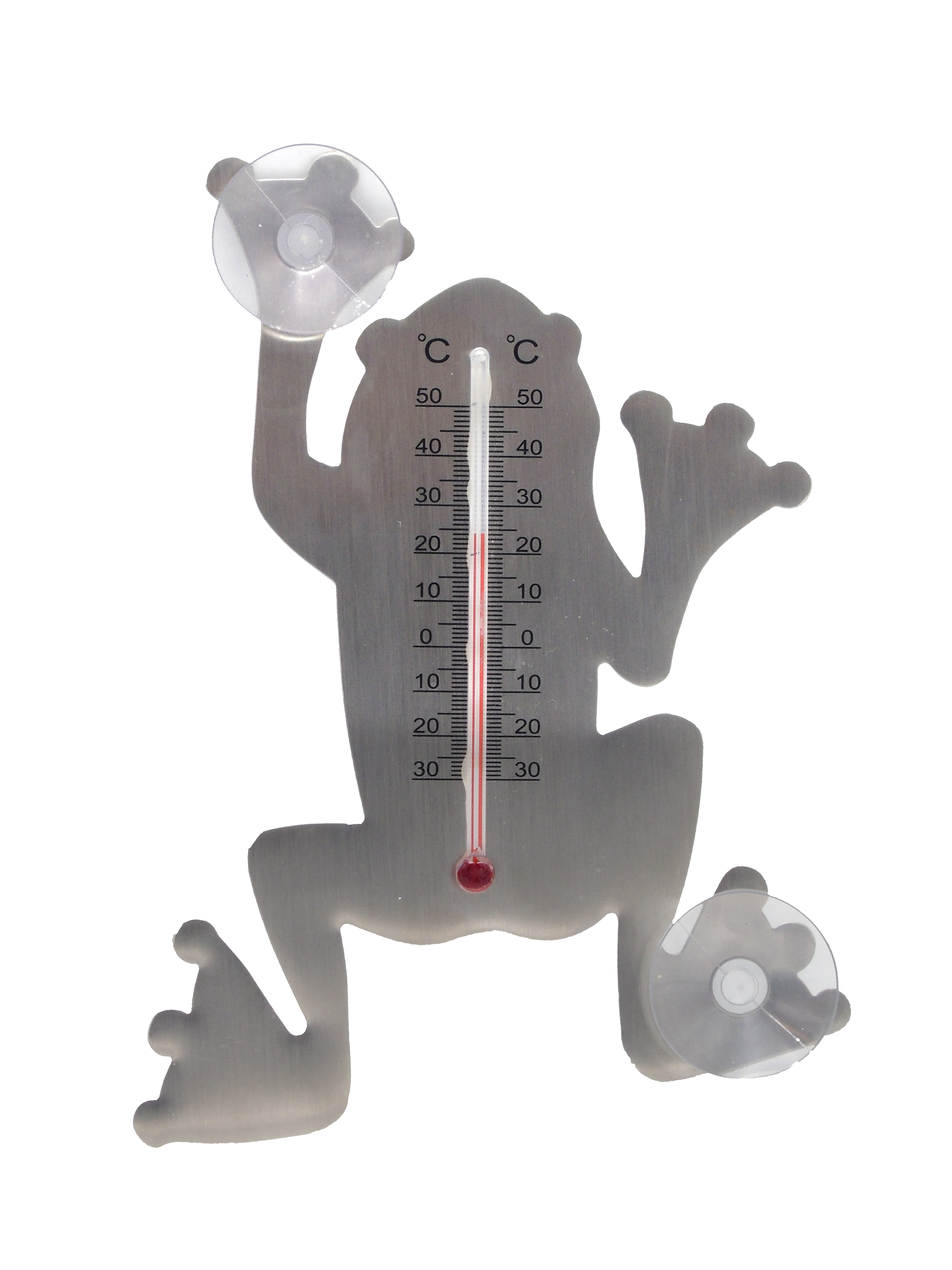 NATURE Buitenmuurthermometer Kikker Metaal met Zuignappen - 16x12x0.7 cm