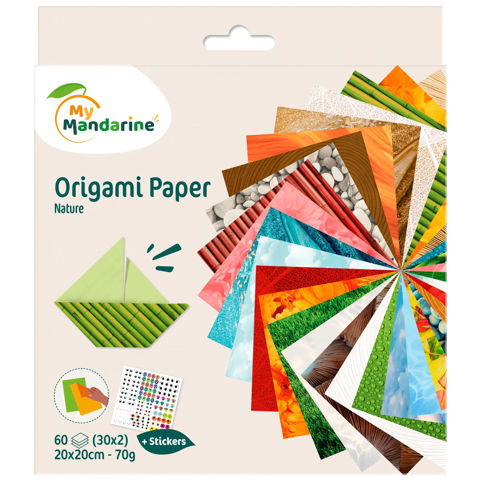 My Mandarine Origamie Papier Nature 60 vel 20x20 cm