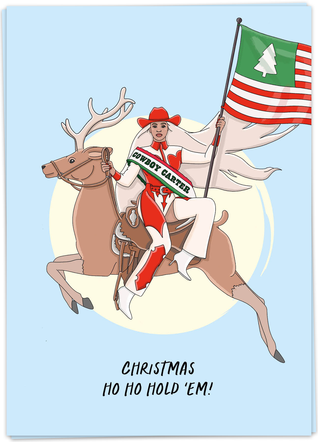 Wenskaart Kerst Cowboy Christmas