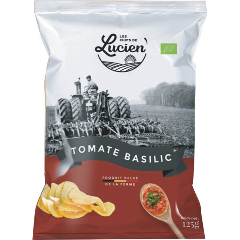 Les Chips de Lucien Belgische Chips Tomaat Basilicum 125g