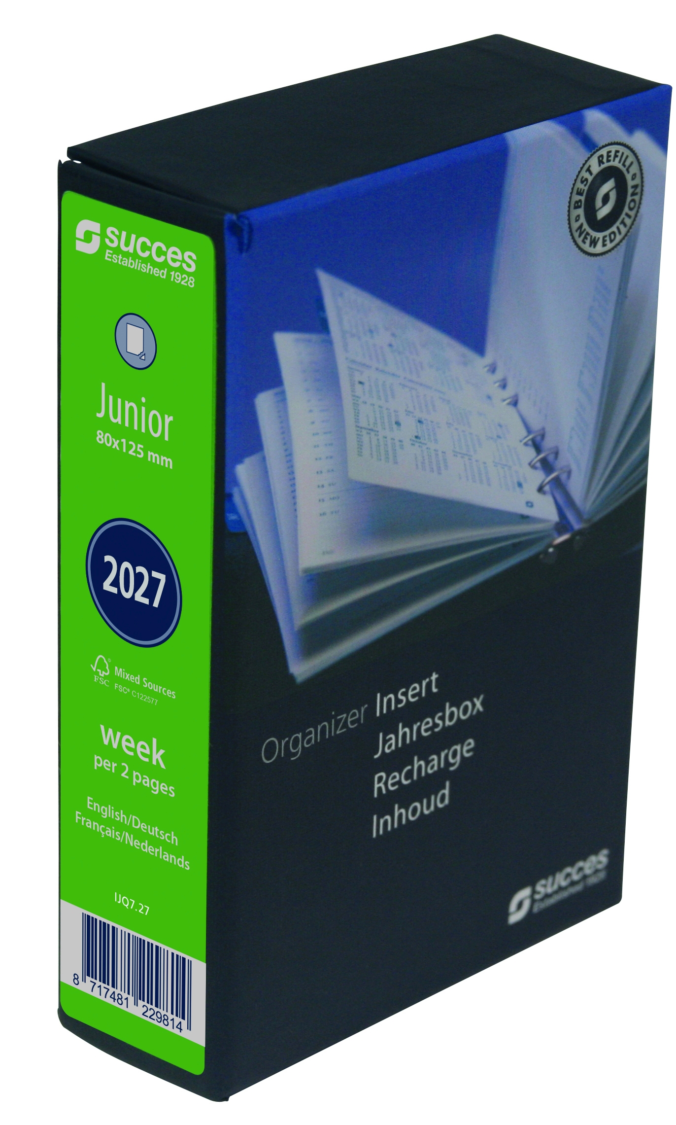 Succes Agenda Inhoud 2027 Junior 1week/2pag Internationaal Wit