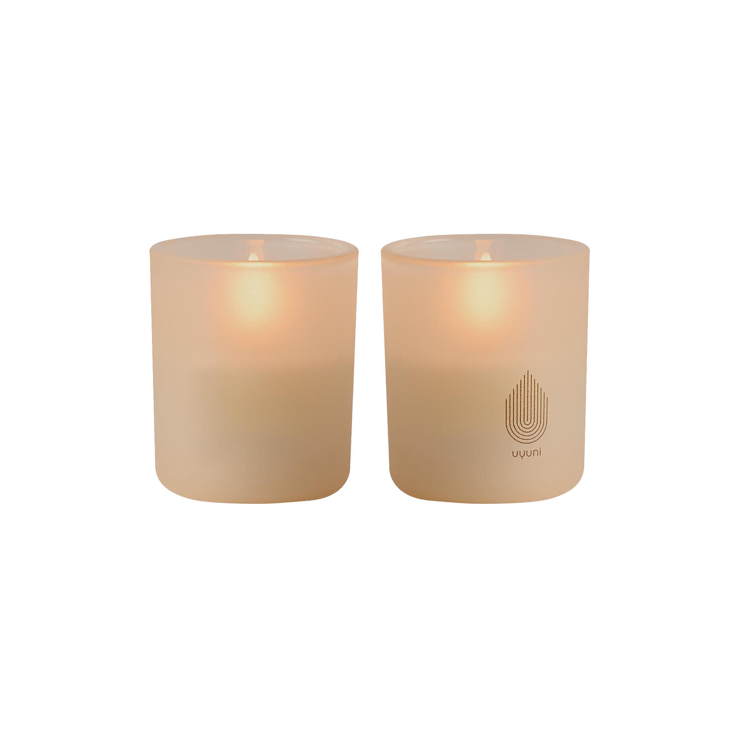 Uyuni Lighting Kaars op Batterij Beige set 2 stuks 6x7 cm - Glas - op Batterijen (excl.)