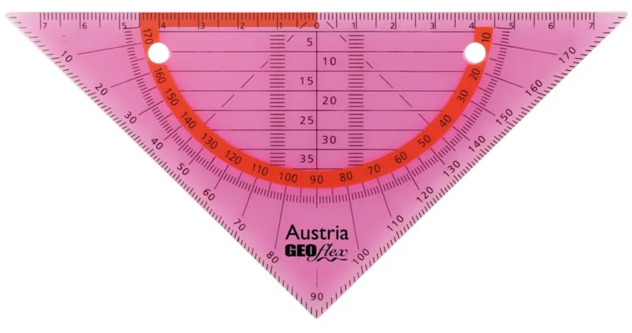 Aristo Geodriehoek Geoflex 14cm Flexibel Neon Roze
