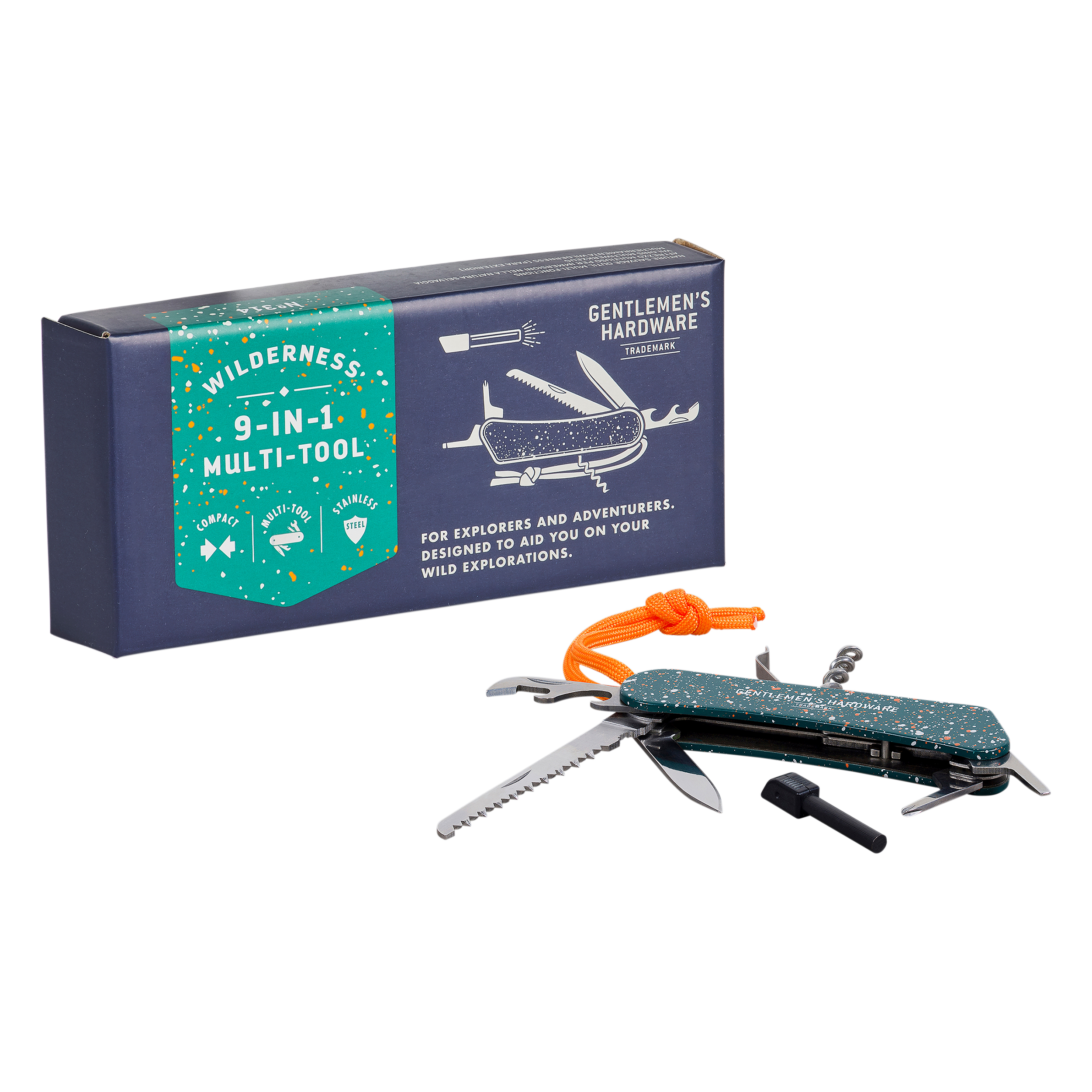 Gentlemen's Hardware Wilderness Multi-Tool - 9-in-1 - 10x3x2 cm