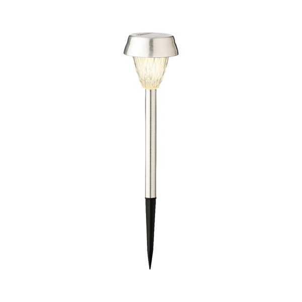 Solar LED Tuinverlichting set 4 stuks 7.5x24 cm - RVS - Warm Wit