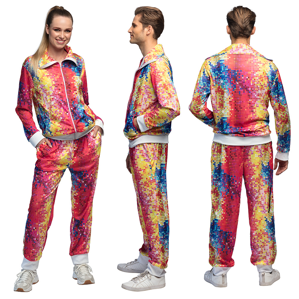 Widmann 45110 Hippie kostuum trainingspak, meerkleurig, XXL