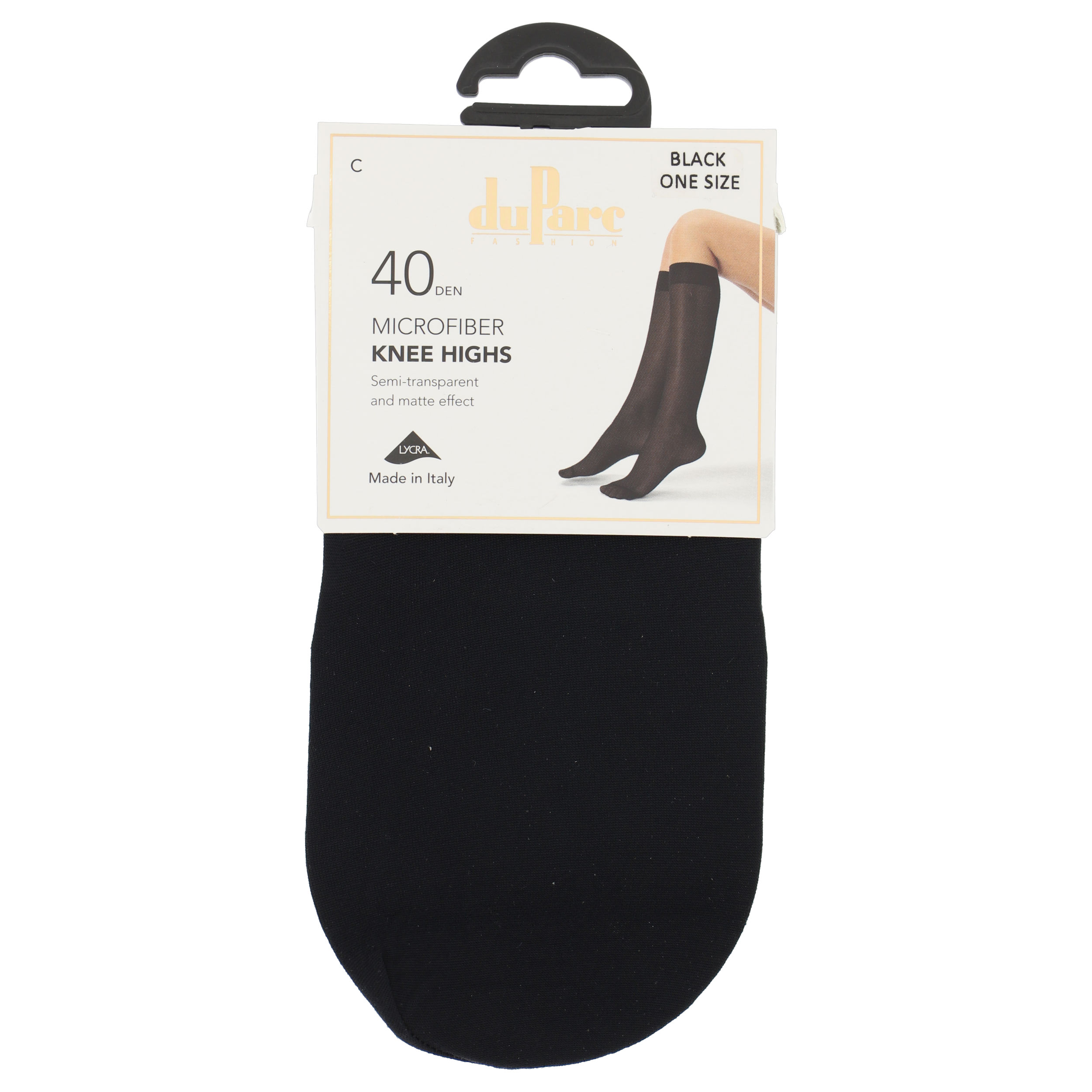 duParc Kniekous Dames Microfibre 2 paar DP8340 One Size 40 den Zwart