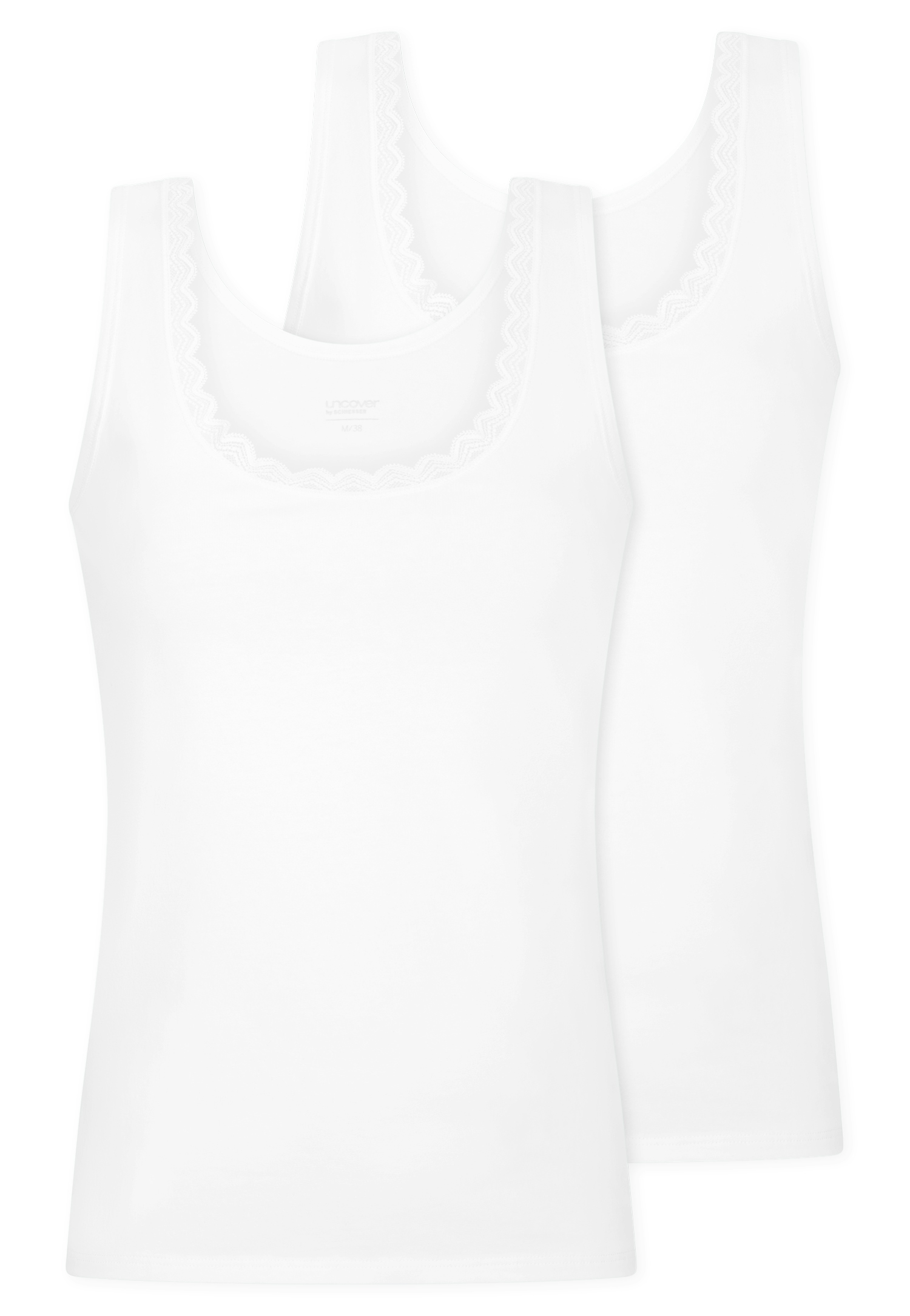 Uncover by Schiesser Top Dames 2 stuks Kant White - medium