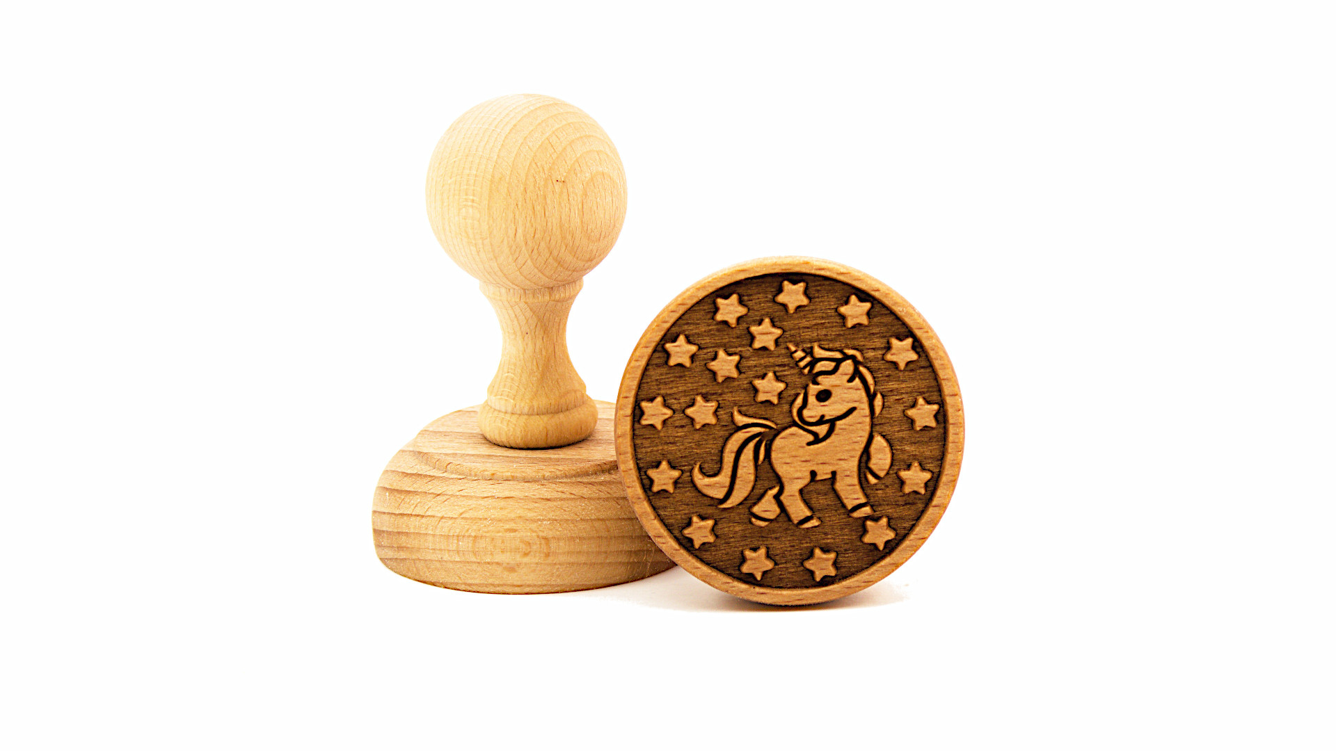 Folkroll Stempel Eenhoorn - Hout