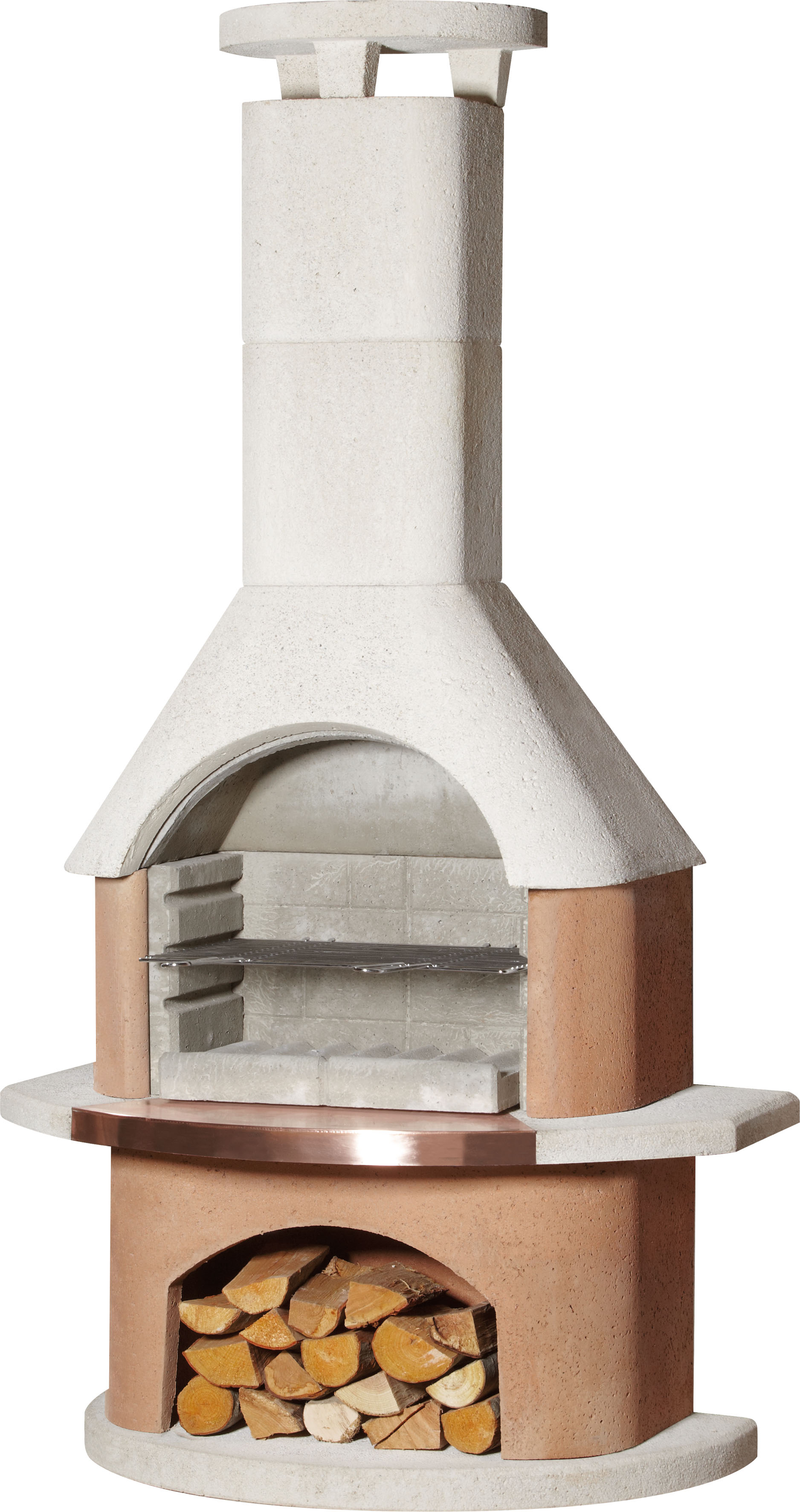 Buschbeck San Remo Betonnen Barbecue Terracotta met koperen paneel