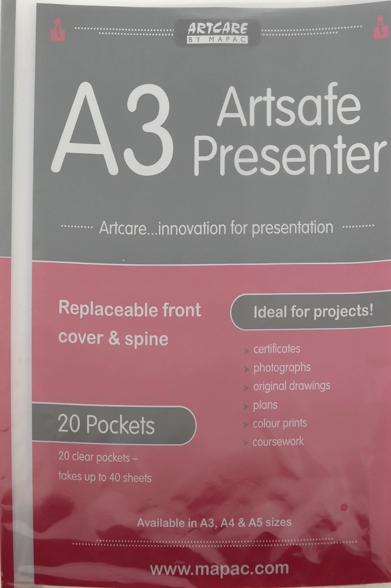 MAPAC Artsafe Presenter Showmap A3 - 20 Hoezen