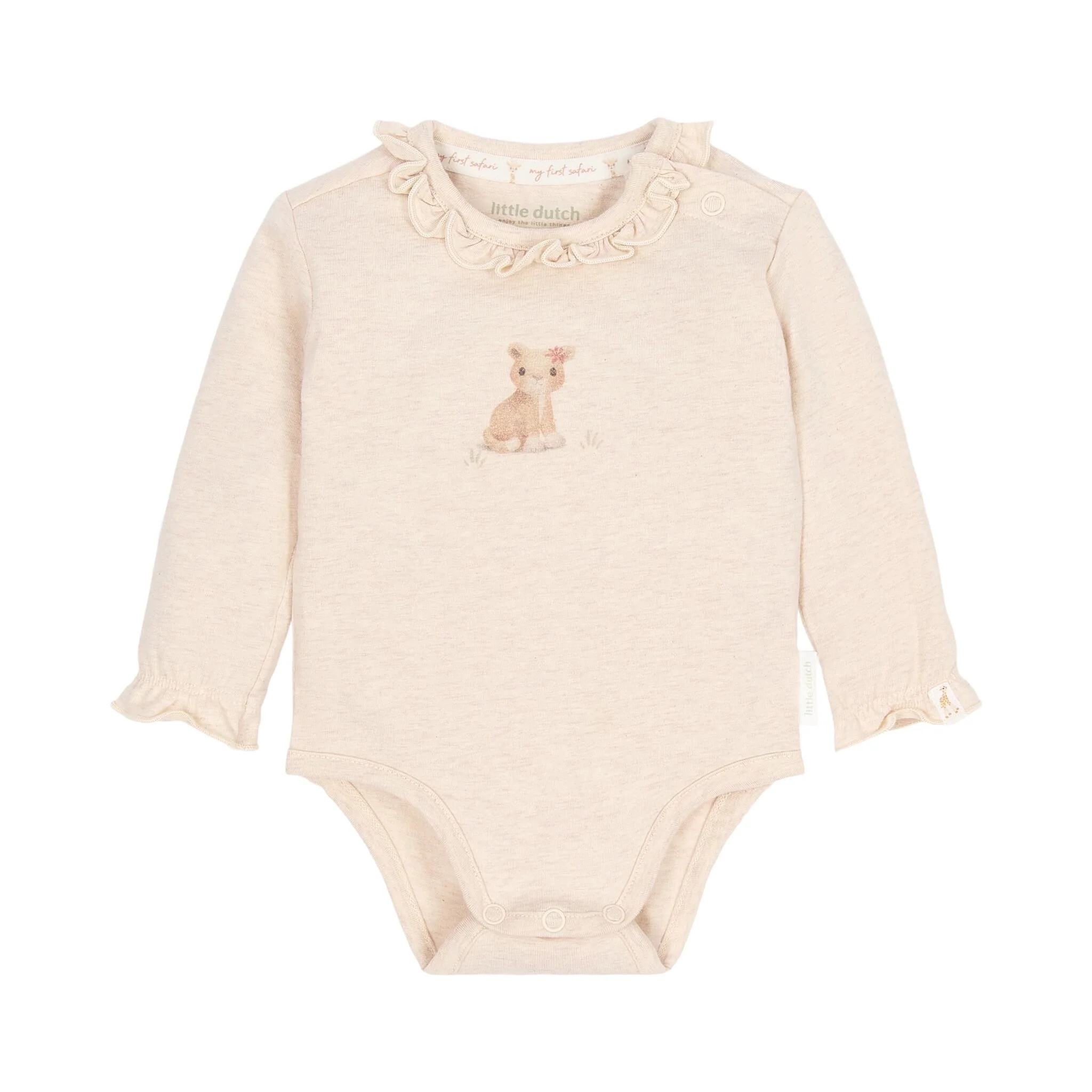 Little Dutch Romper Nb Safari Friends Lm Beige - 6 maand