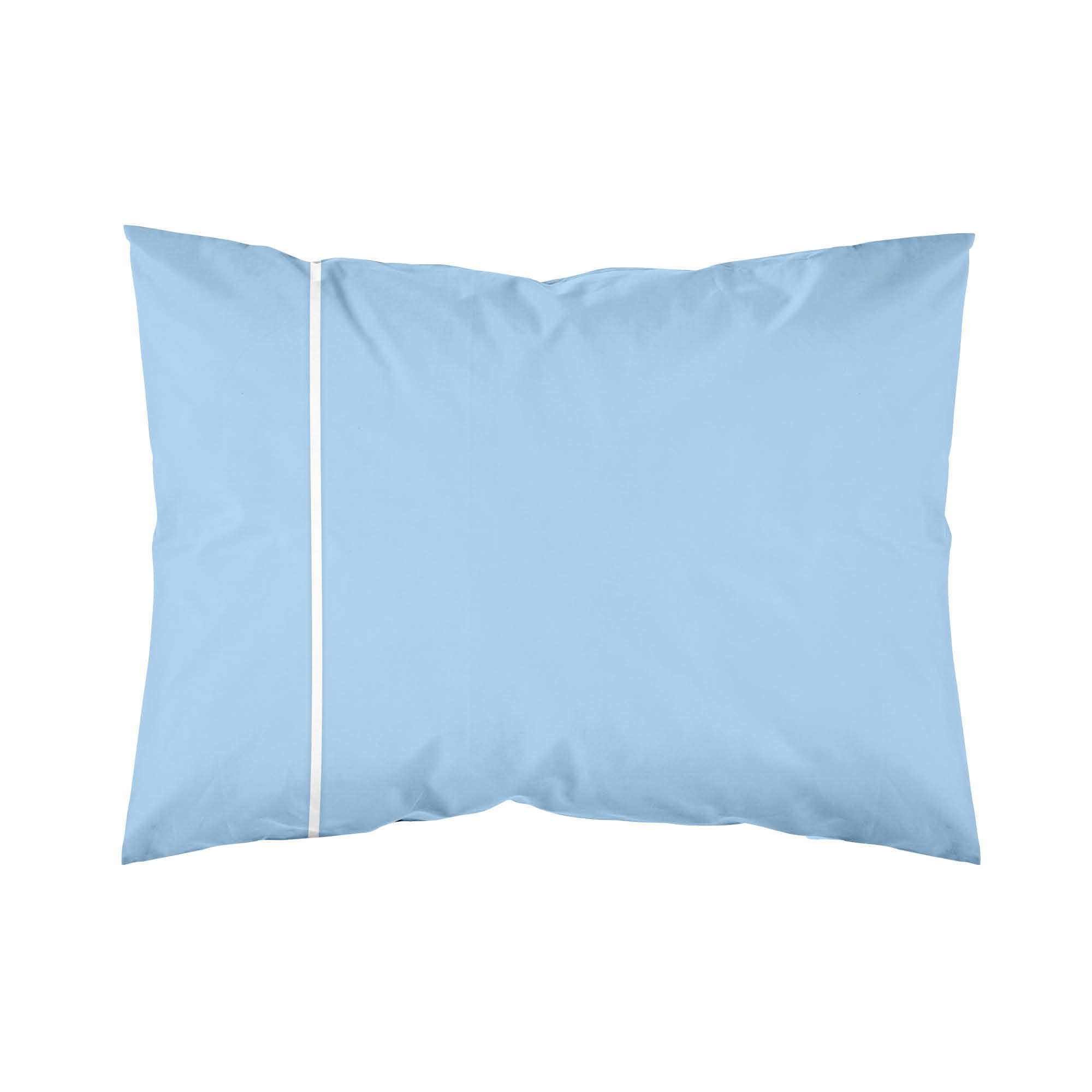 Romanette Basic Kussensloop 65x65 cm Katoen Blauw Wit met Paspel - 2 stuks