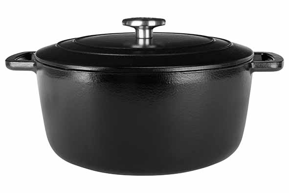 Cosy&Trendy Kookpot Fontestic Black 28x13 cm - Gietijzer - met Deksel