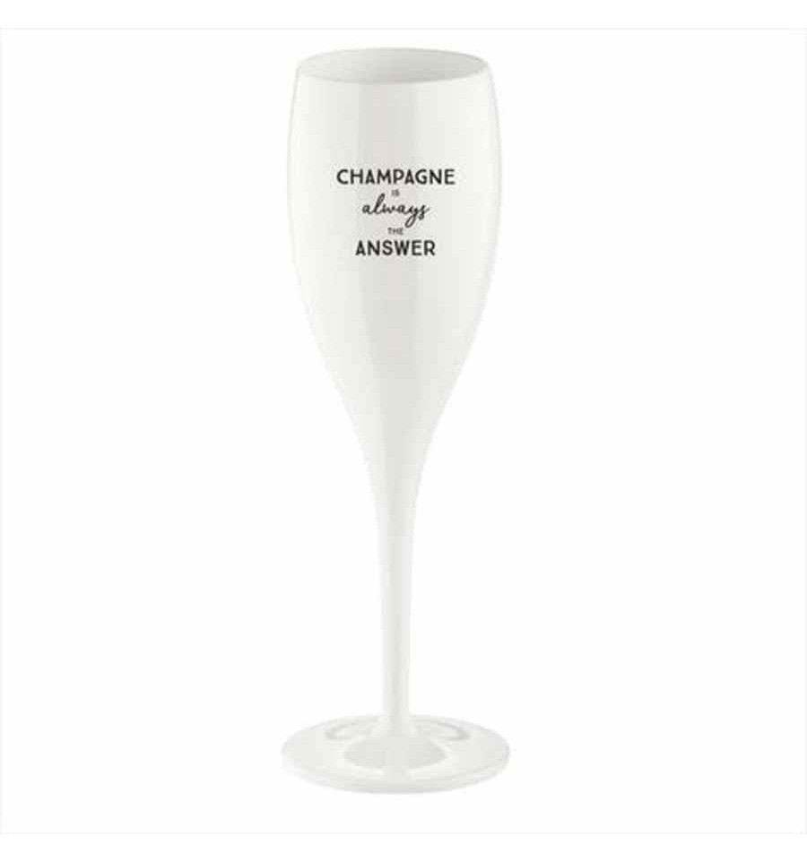 Koziol Cheers No1 Champagne Glas 100 ml Cotton White - Champagne is the Answer