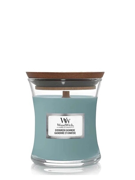 Woodwick Kaars Evergreen Cashmere Mini - 8.3x7 cm - 20 Branduren