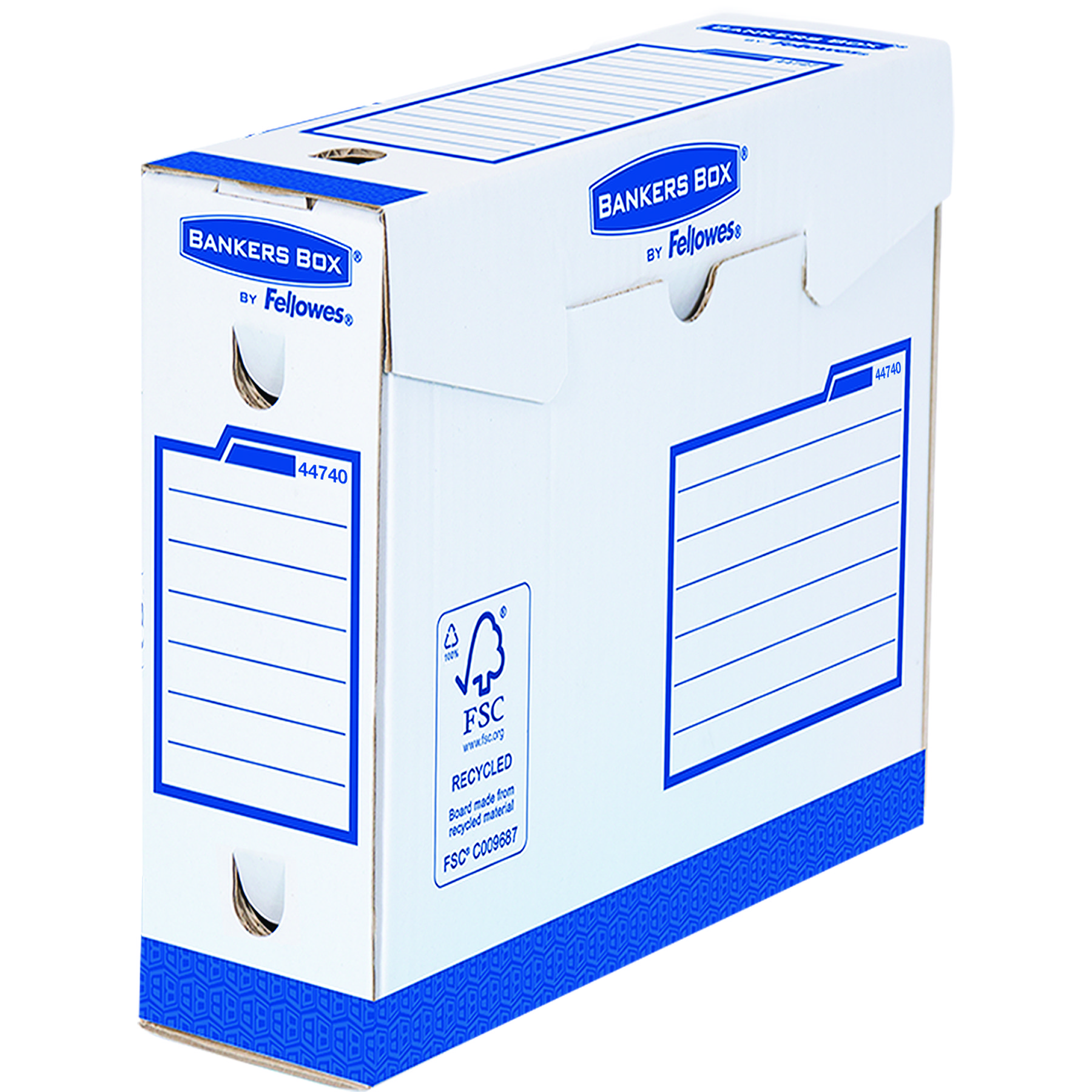 Bankers Box Opbergdoos 8cm A4+ 25.3x8x34.5cm - Heavy Duty - Wit/Blauw