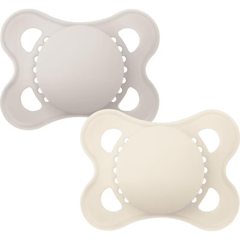 Mam Fopspeen Original Silicone Plain Uni-Ecru 0-6 maand - 2 stuks