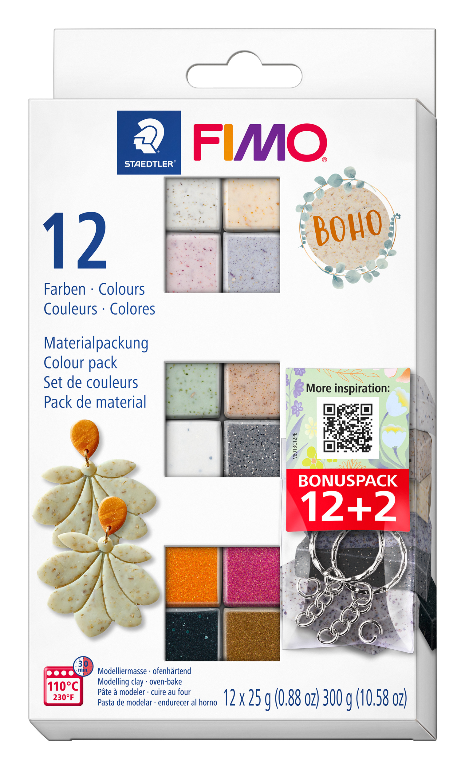 Fimo Boetseerklei Effect Boho Colours 12x25 g
