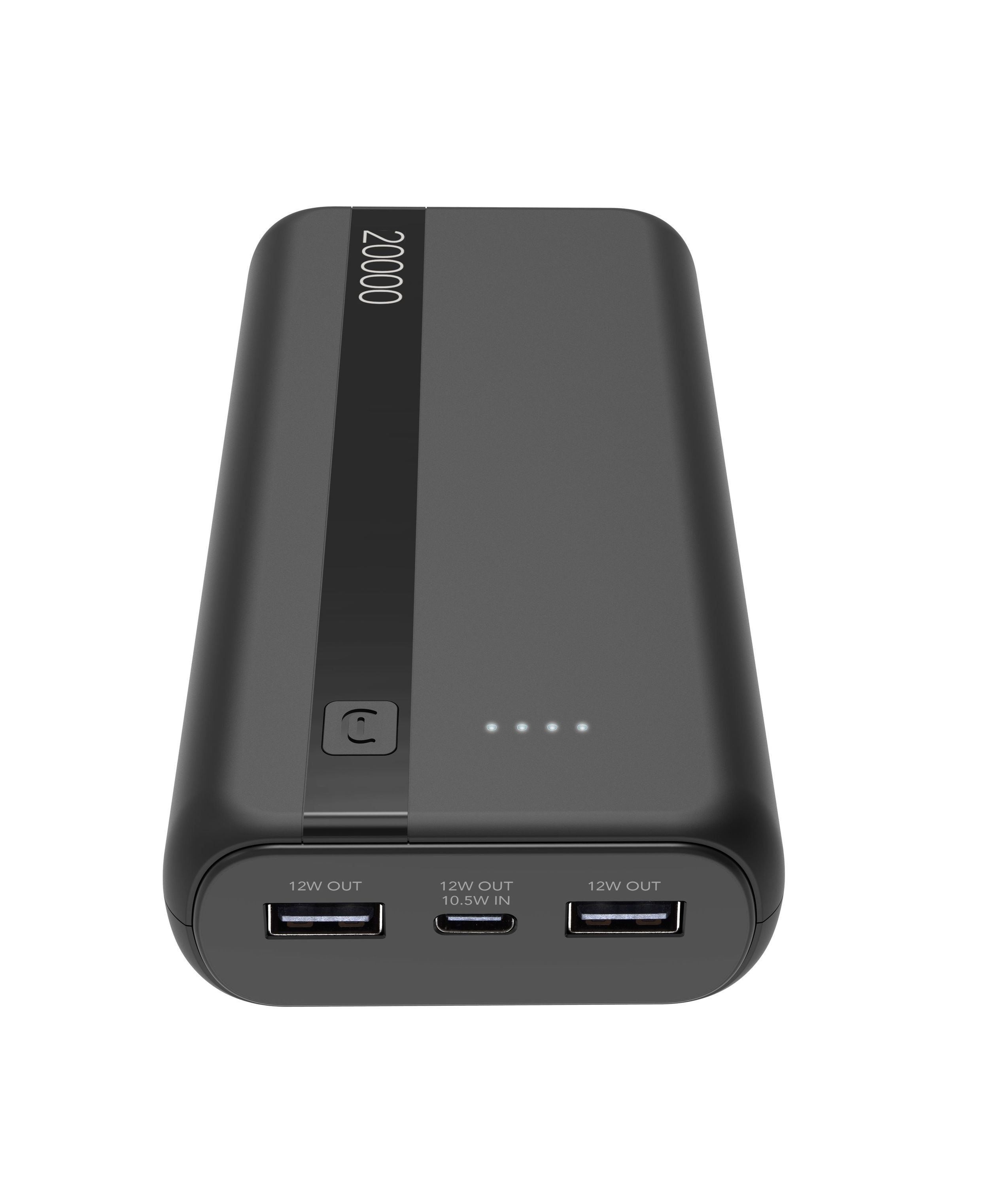 Cellularline Powerbank Draagbare Lader Entry, 20.000mAh - 2x USB-A Output 12W + 1x USB-C Input, Zwart