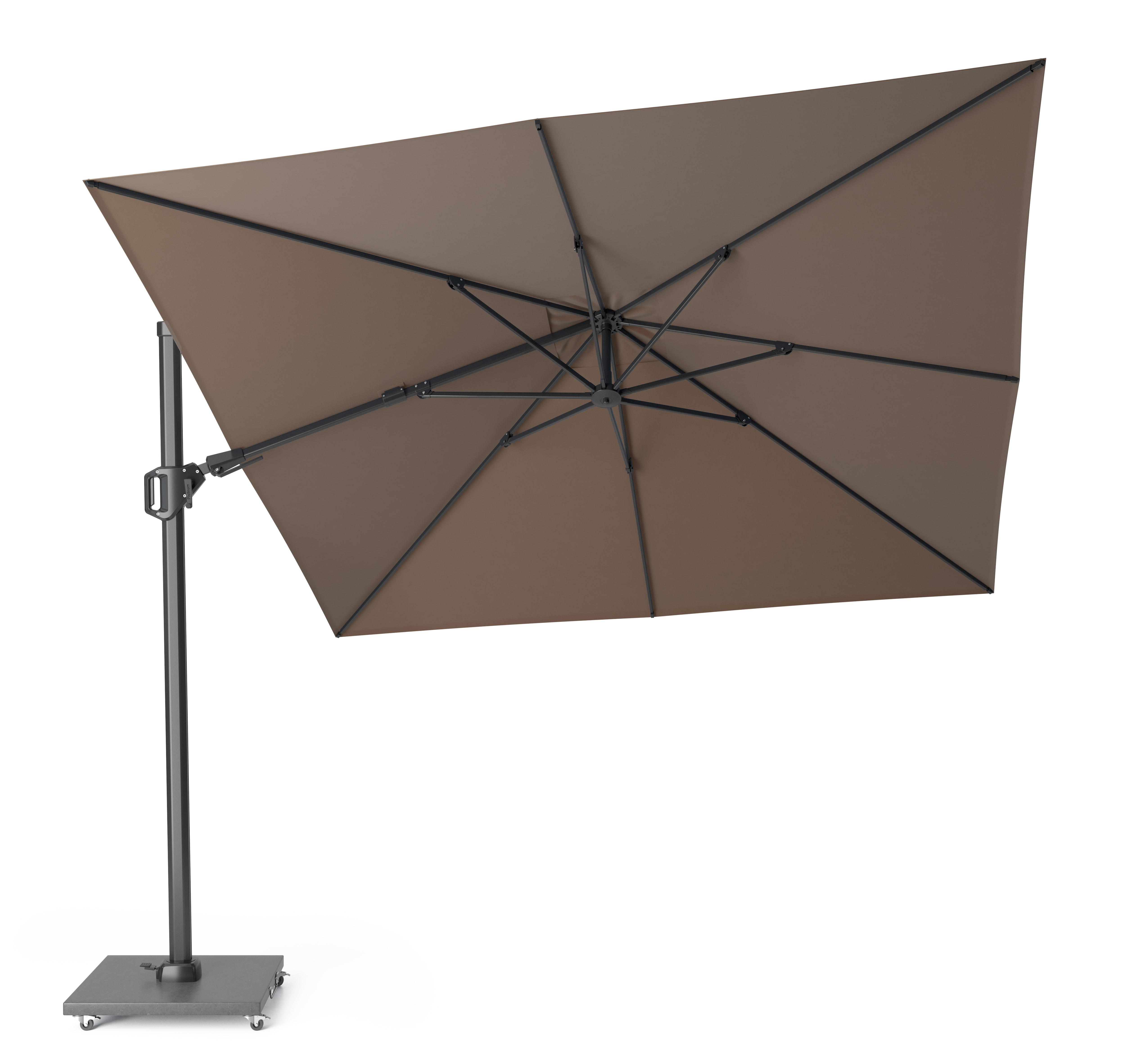 Platinum Challenger T2 hangparasol 3x3m Antraciet frame, Havanna doek - exclusief parasolvoet