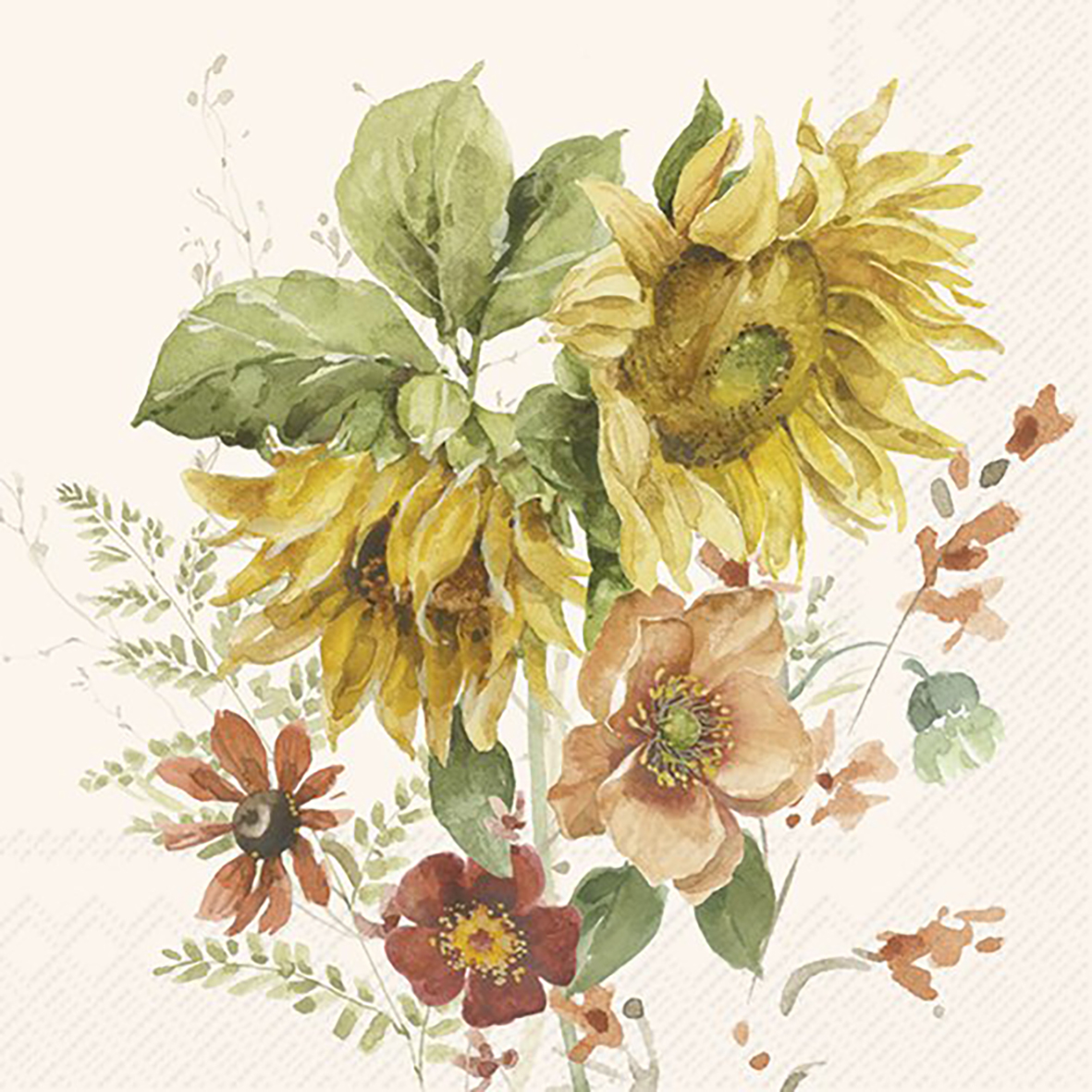 Ihr Cocktailservetten 25x25 cm 20 stuks Cream Late Summer Flowers