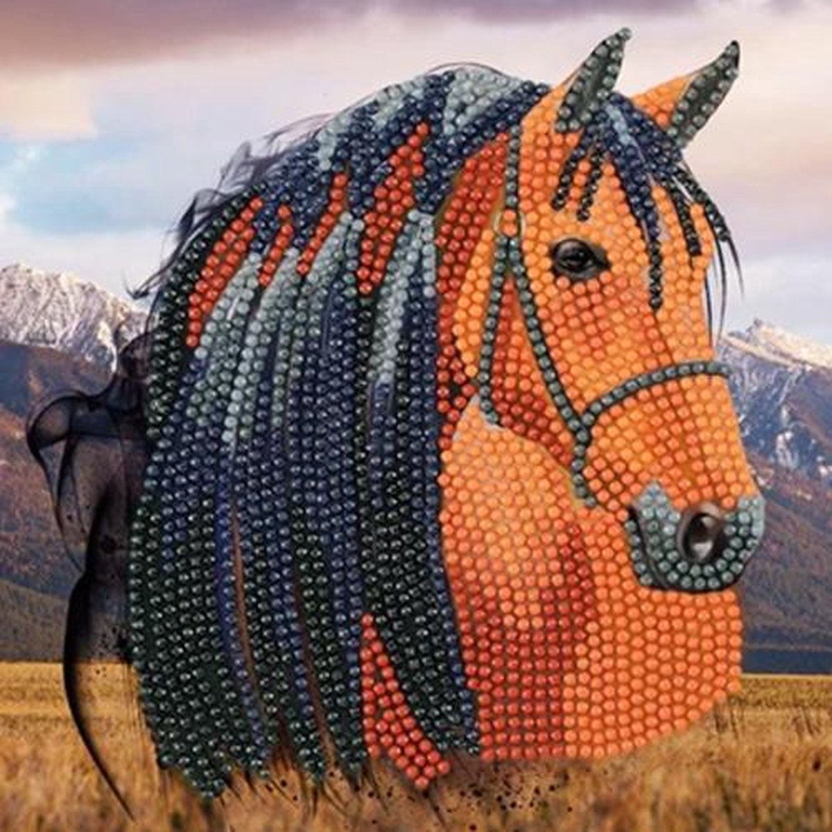 Crystal Art Card  Kit 18 x 18 cm Horse Crystal Art Card  Kit 18 x 18 cm Horse