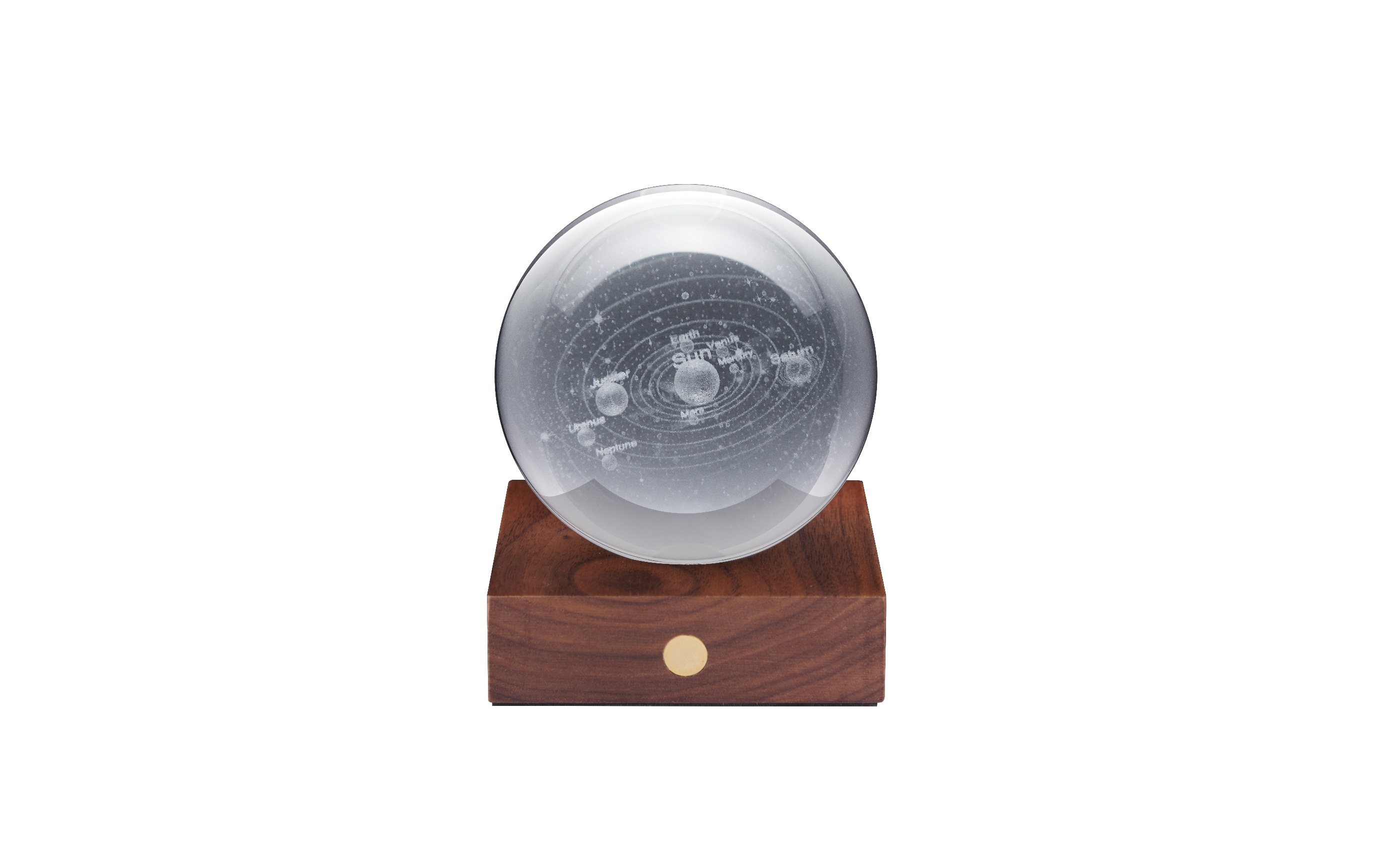 Gingko Lamp Amber Crystal 3D Laser Solar System