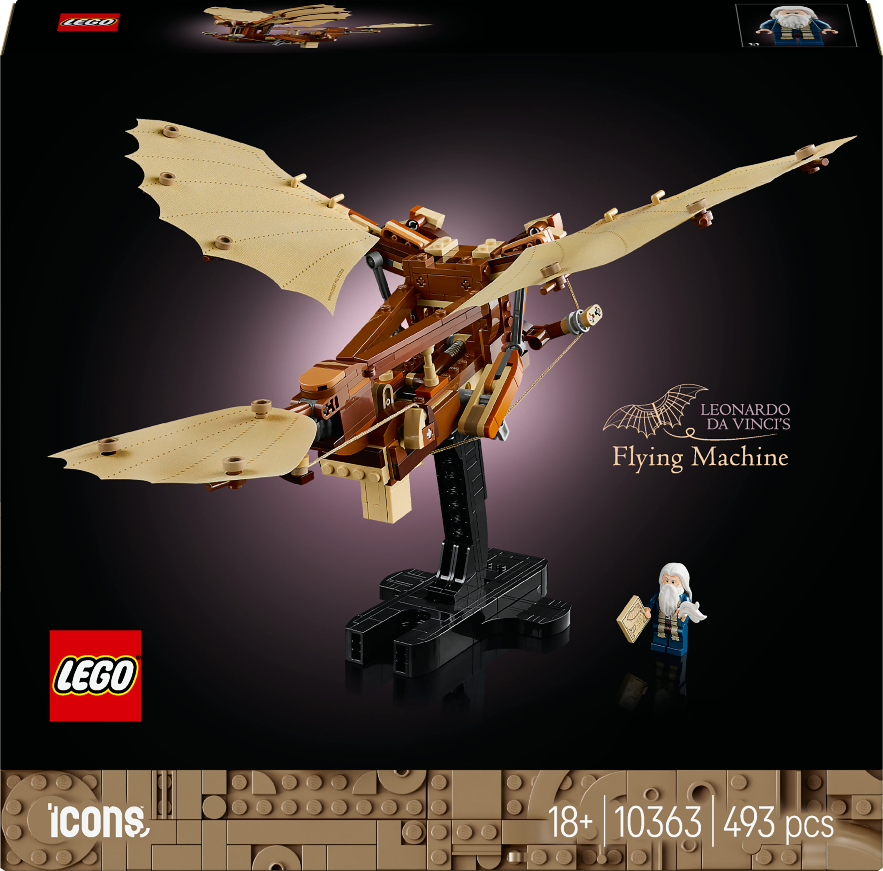 LEGO Icons 10363 De Vliegmachine van Leonardo Da Vinci