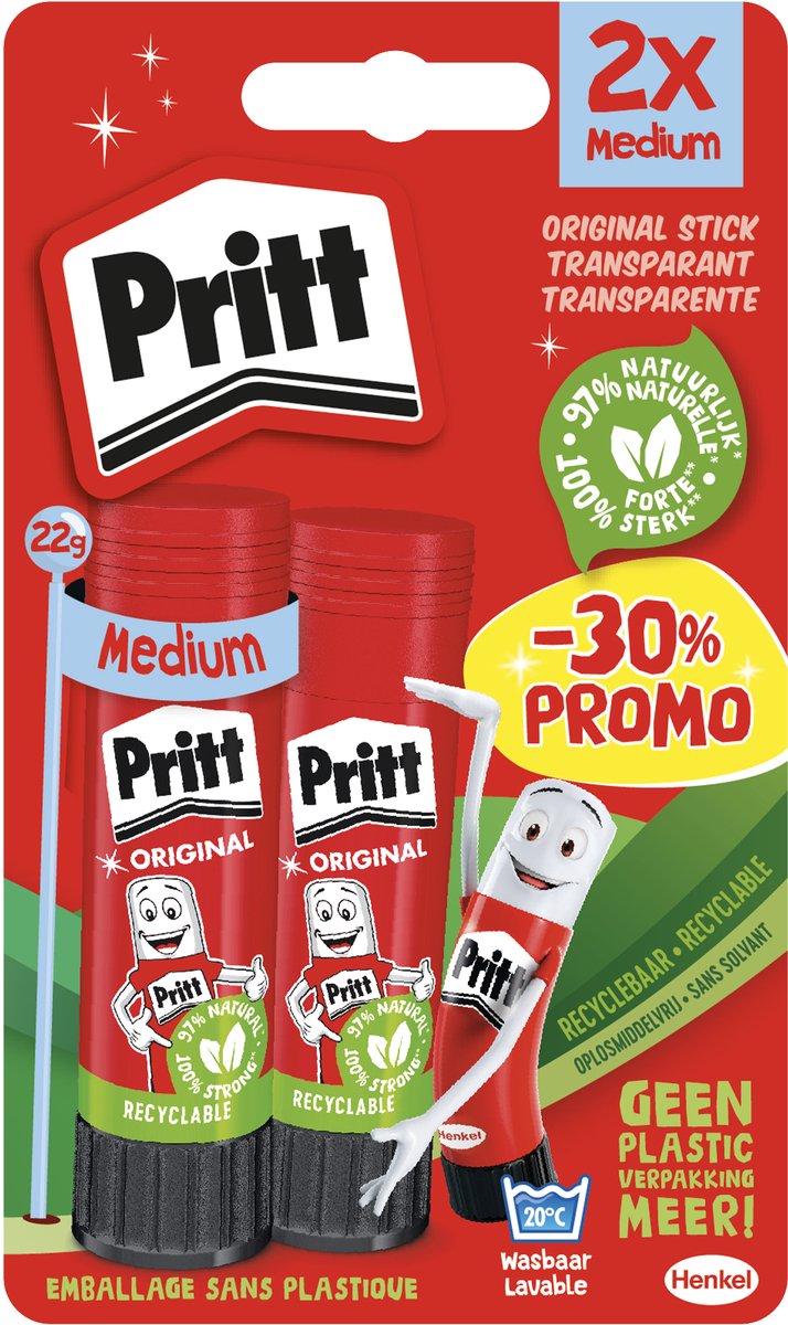 Pritt Glue-it Stick Promo 2x22 g - Blister