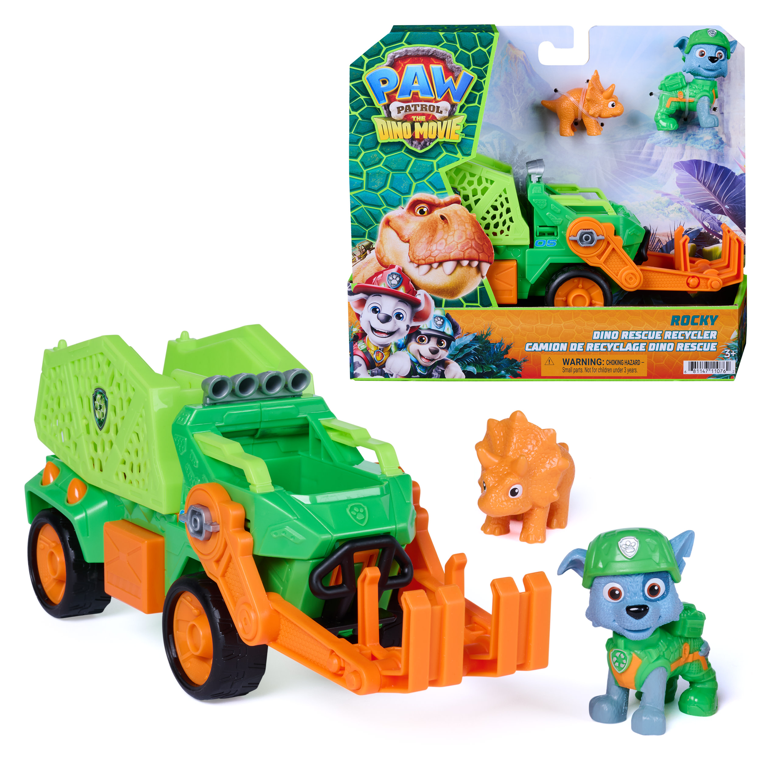 Paw Patrol - Dino Movie - Voertuig met Rocky