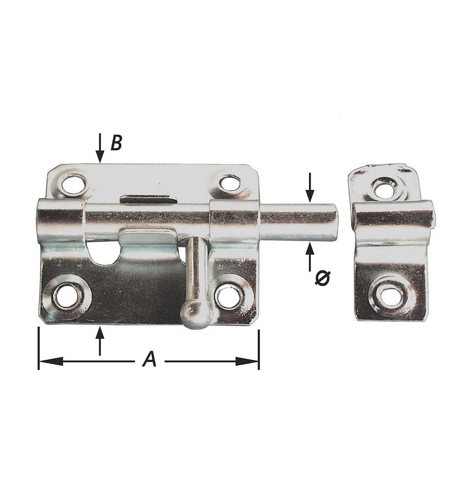 Pacostar Schuifgrendel Licht Verzinkt 60 mm