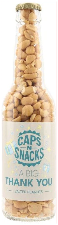 Caps N Snacks Pinda's Thank You 210g - in Bierflesje