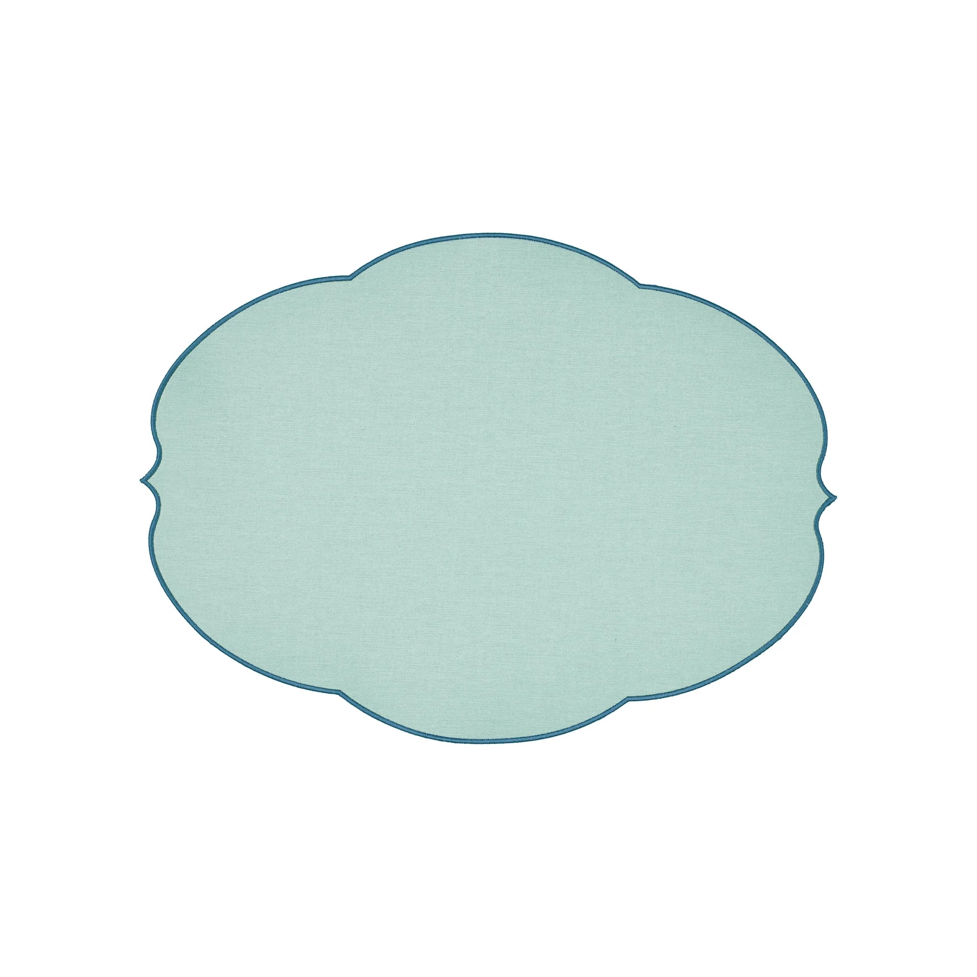 Guzzini Placemat Flowers Dusty Blue 48.5x36 cm - PU - Reversible