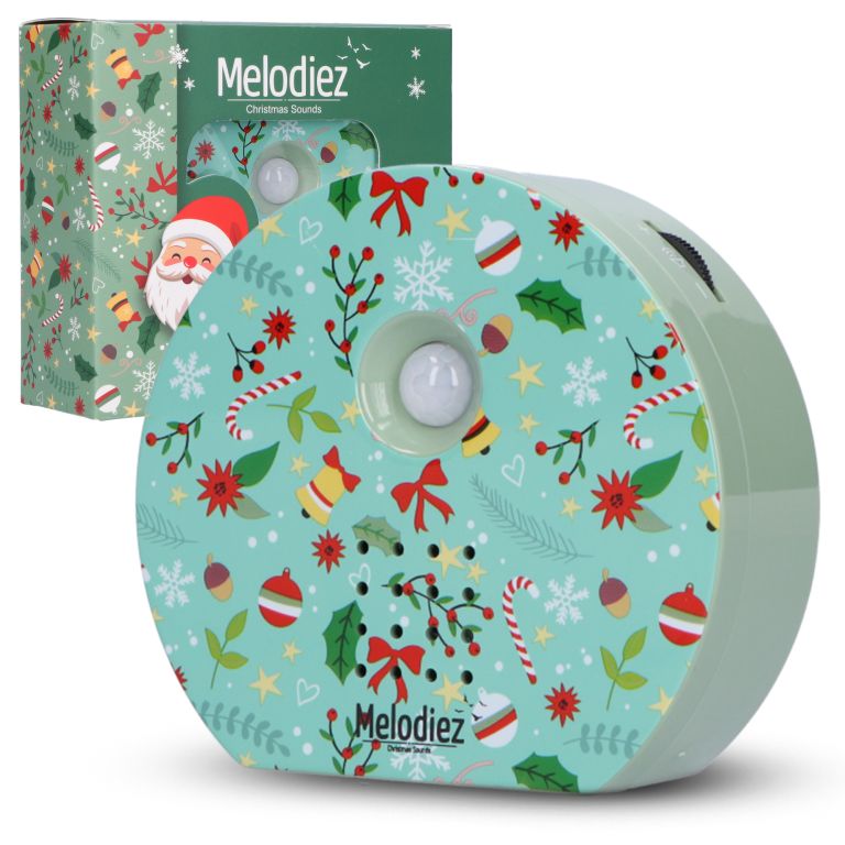 Melodiez Geluidsbox Christmas Sounds Groen 10x9 cm -  op Batterijen (incl.)