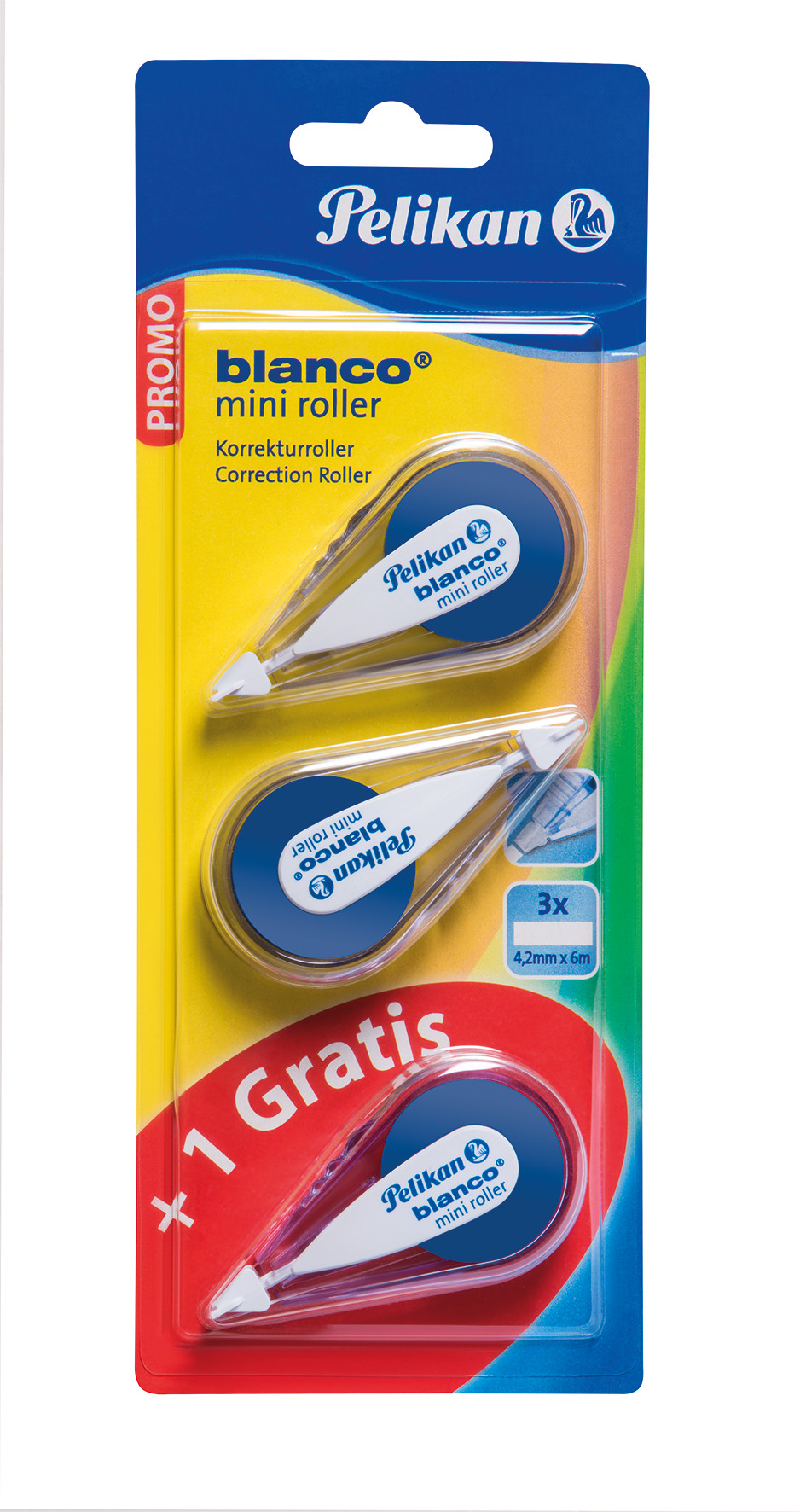 Pelikan Correctieroller Blanco Mini 2+1 Gratis Blister