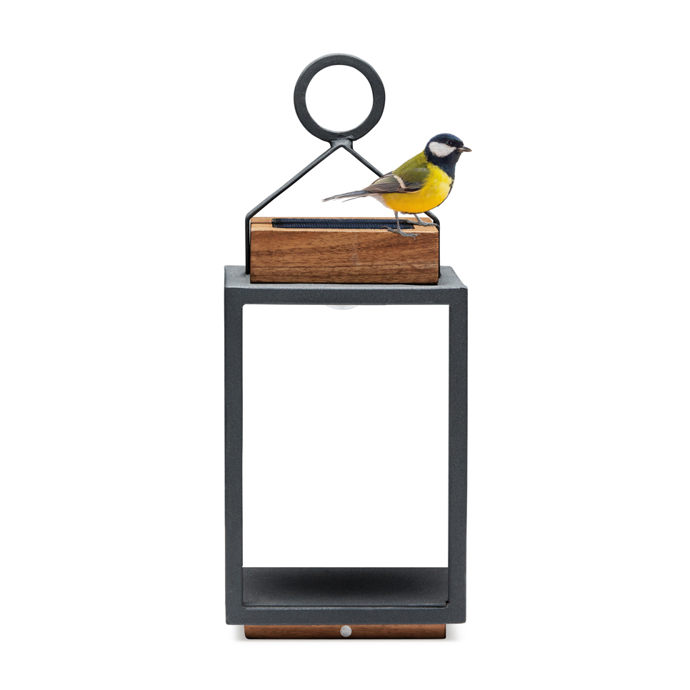 Suns Mrs. Solar Coco S Teak Royal Grey Tuinlantaarn op zonne-energie