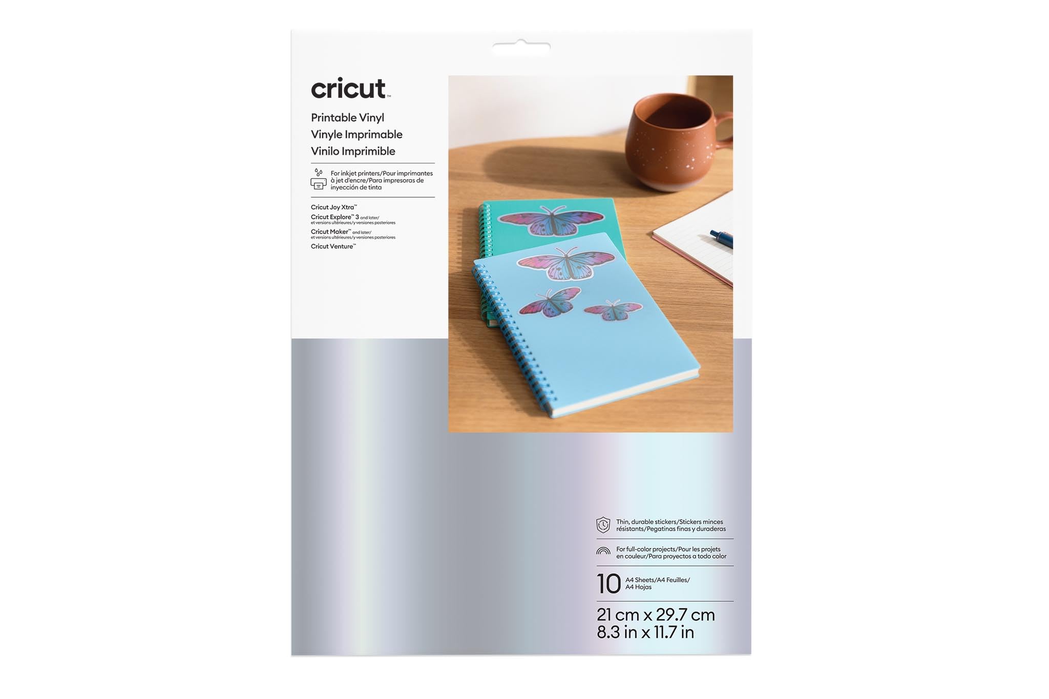 Cricut Printbaar Vinyl A4 Zilver 10 vellen