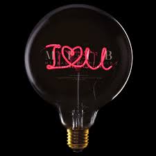 MITB Gloeilamp I Love U G125 - E27 - 2W - Rood - Staand