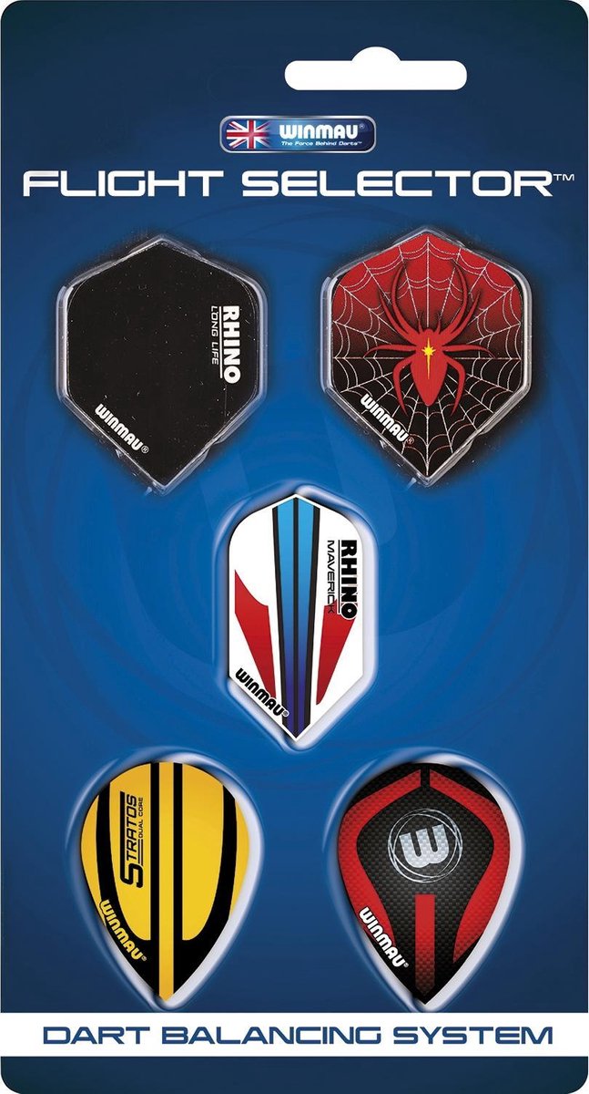 Winmau Dart Flights 5-pack - assorti - prijs per stuk