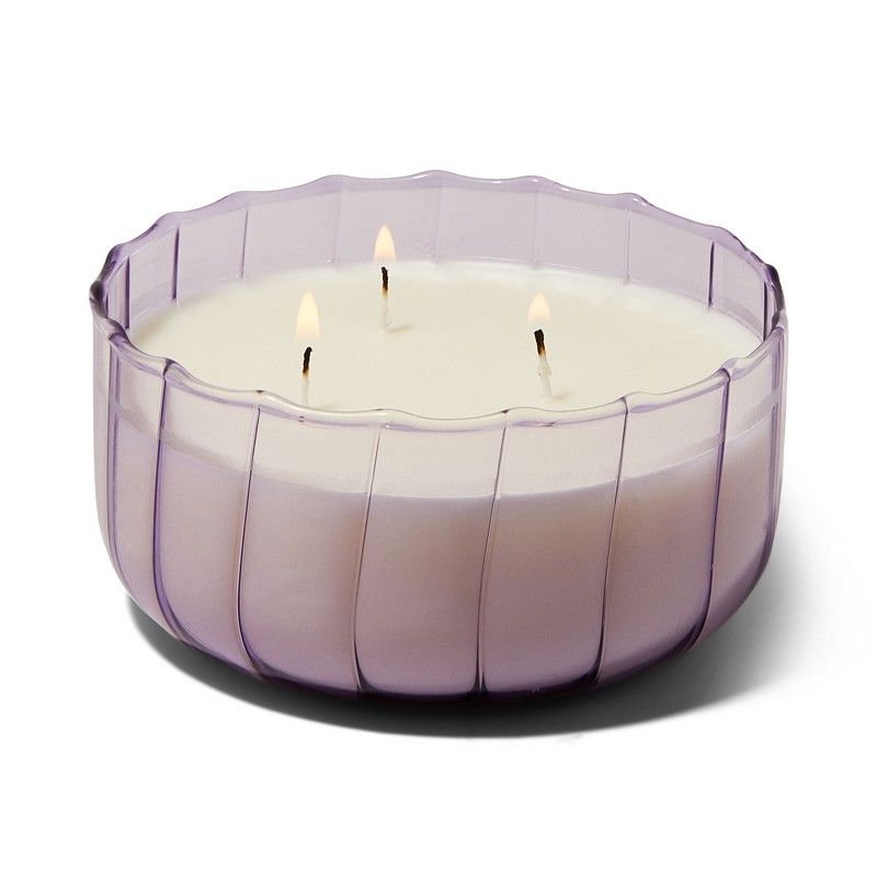 Paddywax Geurkaars Salted Iris 340g - Ripple Glass - 12x5.5 cm