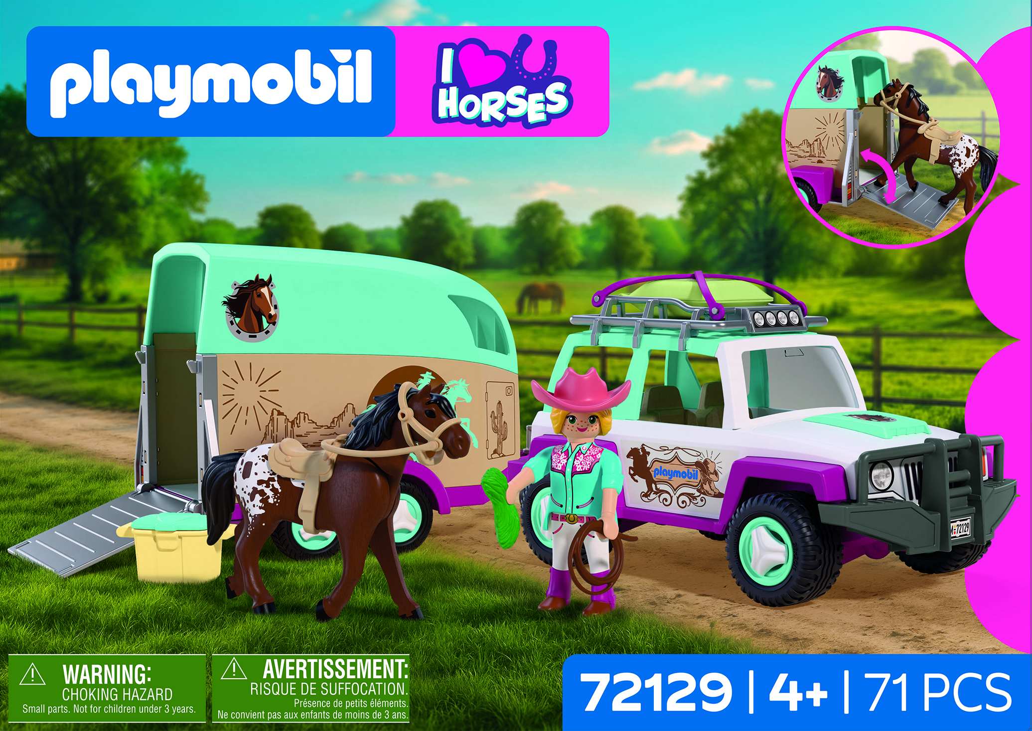 Playmobil Horses 72129 Terreinwagen met paardentrailer