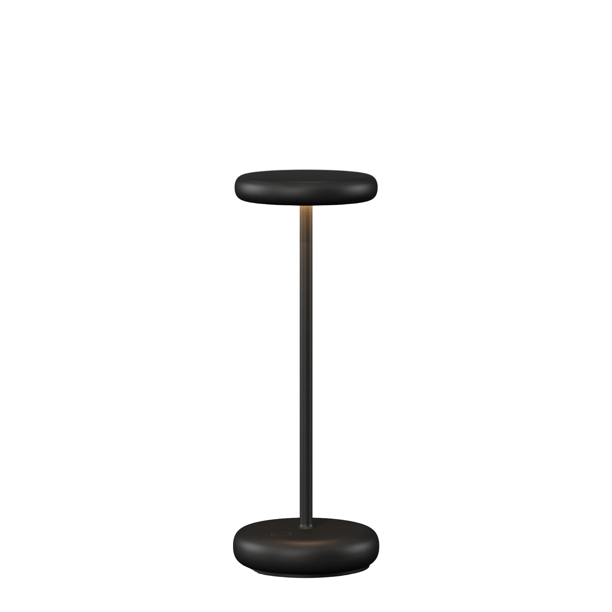 Qoozii Tafellamp Lana Black 9x24.3 cm - Warm Licht - Dimbaar - Oplaadbaar (incl. Oplaadstation) - voor Binnen en Buiten