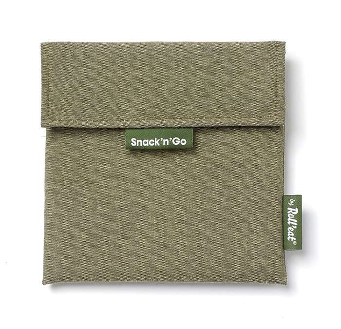 Snack'n'Go Snackzakje Herbruikbaar Nature Moss  - 18x18 cm - by Roll'eat