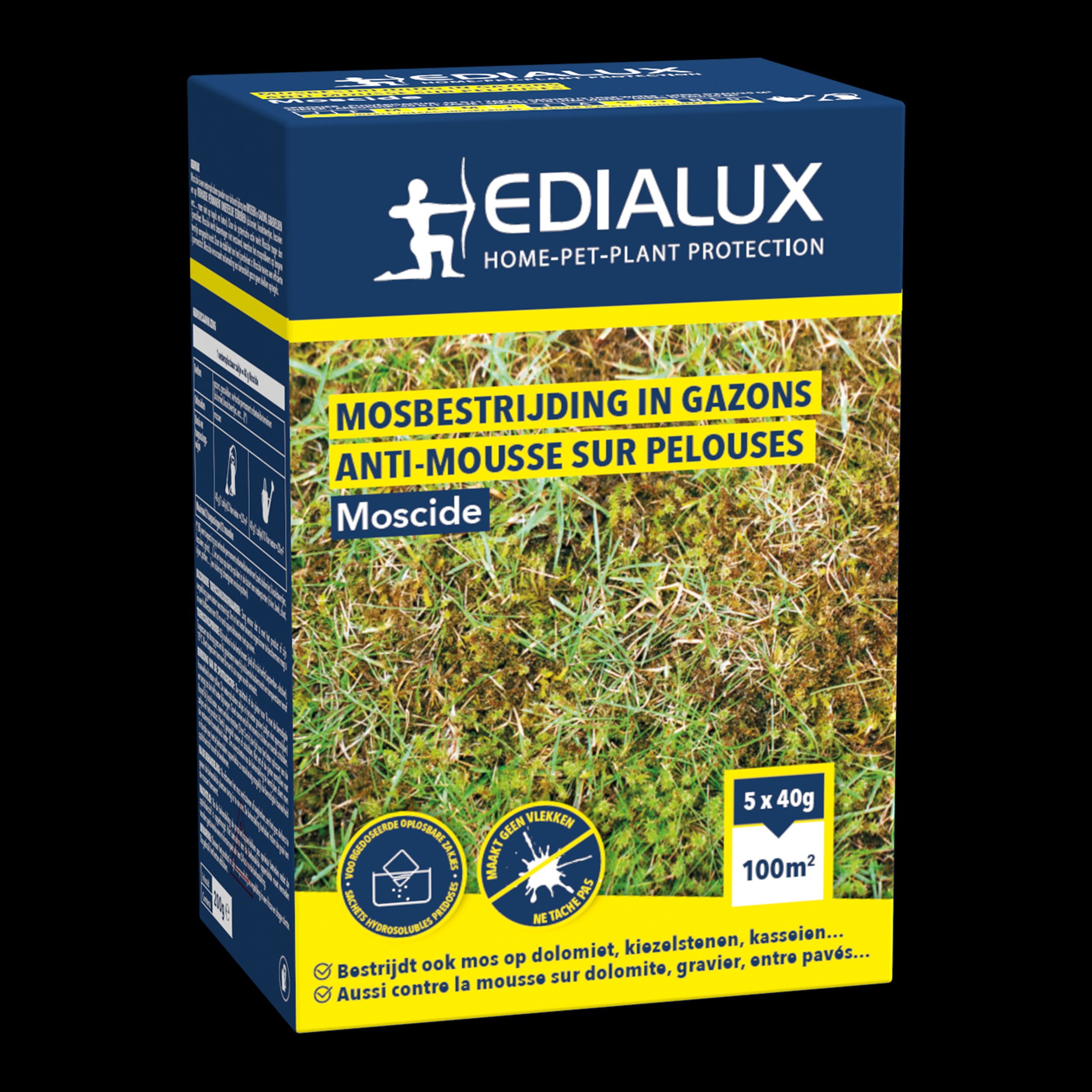 Edialux Moscide 200gr Mosbestrijding in Gazon, tussen Kiezels en op Paden